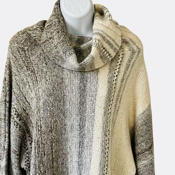 BNDI Revolve Pullover Sweater Size S Mohair Alpaca Balloon Sleeve Gray Cream - Picture 2 of 9